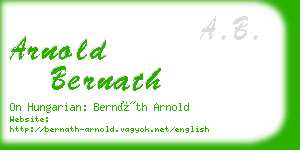 arnold bernath business card